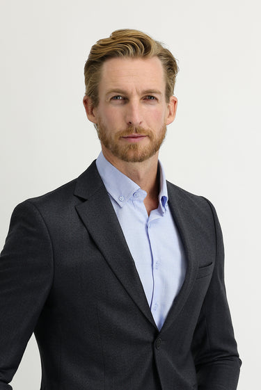 Koyu Antrasit Regular Fit Klasik Balık Sırtı Ceket