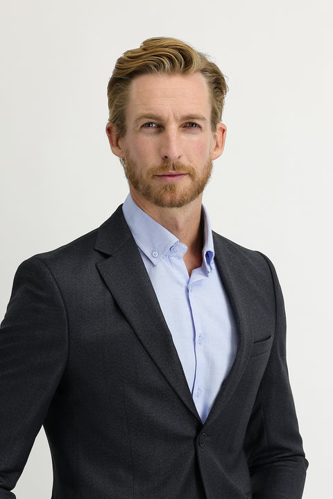 Koyu Antrasit 6 Drop Regular Fit Standart Kesim Klasik Balık Sırtı Ceket