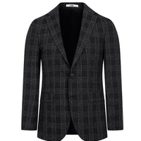 Siyah Relaxed Fit Rahat Kesim Ekose Ceket