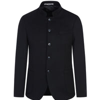 Siyah Slim Fit Dar Kesim Dik Yaka Ceket