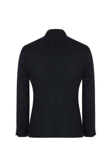 Siyah Slim Fit Dar Kesim Dik Yaka Ceket