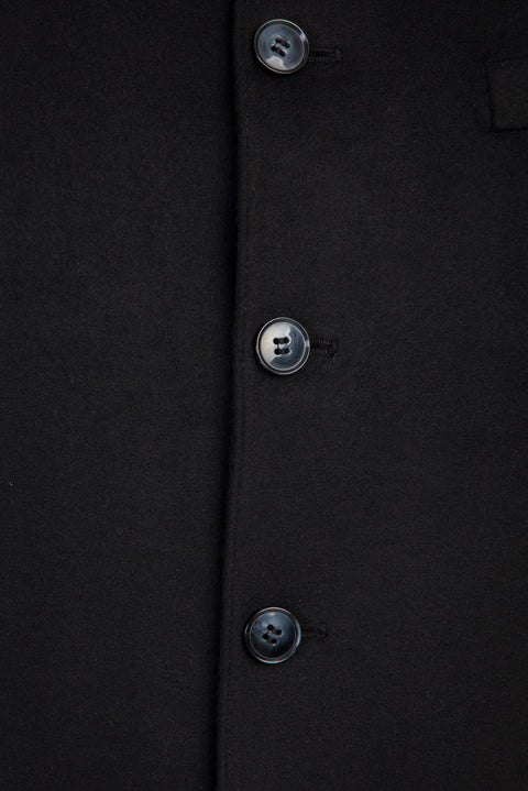 Siyah 7 Drop Slim Fit Dar Kesim Dik Yaka Ceket