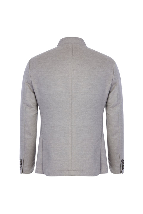 Orta Gri 7 Drop Slim Fit Dar Kesim KNVY 5 DÜĞME DİK YK CEKET