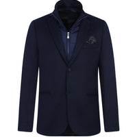 Koyu Lacivert 6 Drop Regular Fit Standart Kesim Dik Yaka Ceket