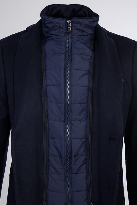 Koyu Lacivert 4 Drop Relaxed Fit Rahat Kesim Dik Yaka Ceket