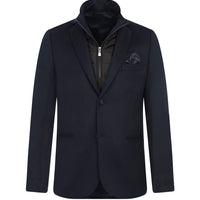 Light Petrol 7 Drop Slim Fit Narrow Cut Stand Collar Jacket