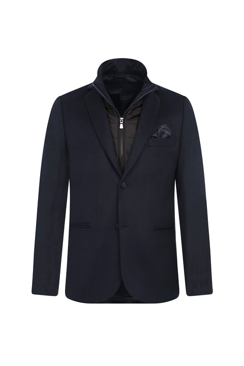 Light Petrol 7 Drop Slim Fit Narrow Cut Stand Collar Jacket
