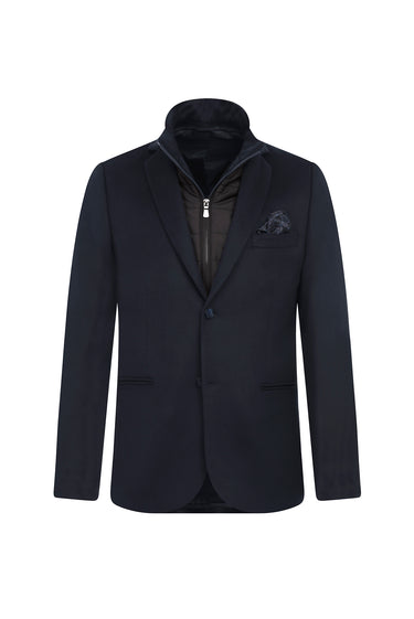 Açık Petrol Relaxed Fit Rahat Kesim Dik Yaka Ceket