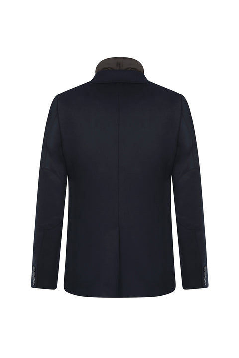 Light Petrol 7 Drop Slim Fit Narrow Cut Stand Collar Jacket