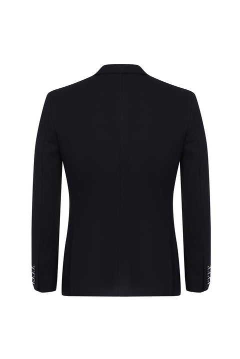 Siyah 6 Drop Regular Fit Standart Kesim Kuşgözü Ceket