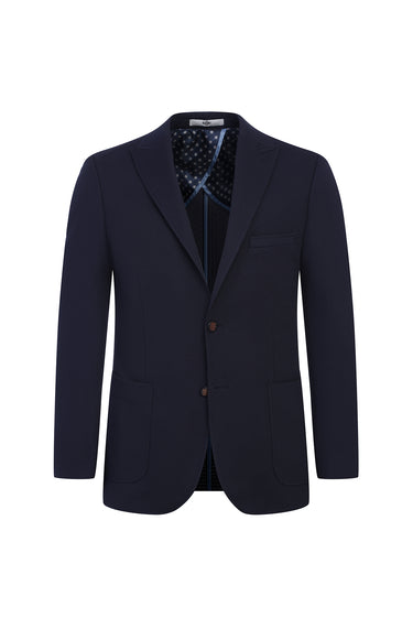 Koyu Lacivert Klasik Kuşgözü Ceket