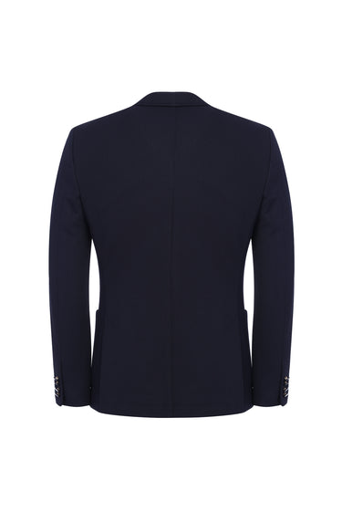 Koyu Lacivert Klasik Kuşgözü Ceket