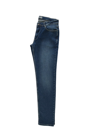  Gök Mavisi 7 Drop Slim Fit Dar Kesim Likralı Denim Pantolon