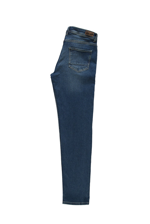 Gök Mavisi 7 Drop Slim Fit Dar Kesim Likralı Denim Pantolon