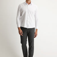 Orta Gri 7 Drop Slim Fit Dar Kesim Likralı Klasik Kumaş Pantolon