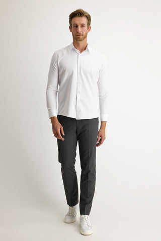  Orta Gri 7 Drop Slim Fit Dar Kesim Likralı Klasik Kumaş Pantolon