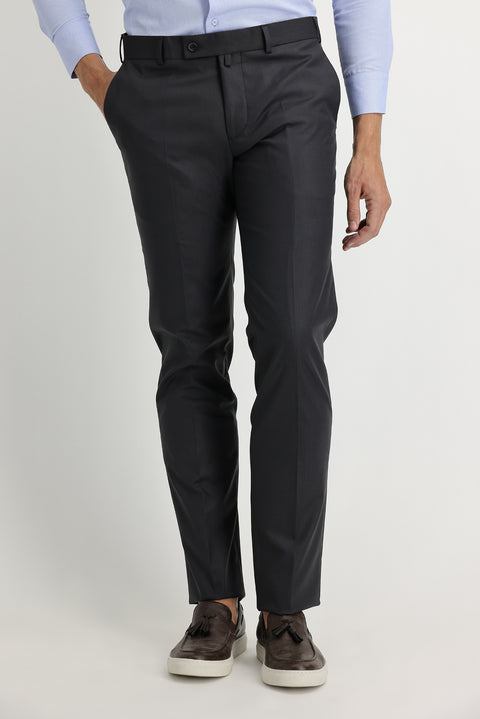 Medium Anthracite 4 Drop Relaxed Fit Lycra Classic Fabric Trousers