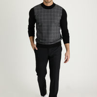 Black 7 Drop Slim Fit Narrow Cut Lycra Classic Fabric Trousers