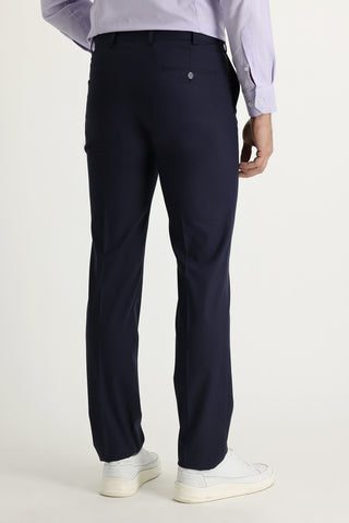  Orta Lacivert 7 Drop Slim Fit Dar Kesim Likralı Klasik Kumaş Pantolon