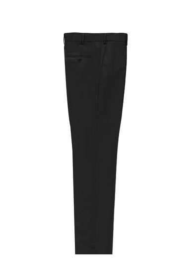 Siyah Slim Fit Dar Kesim Yünlü Klasik Kumaş Pantolon