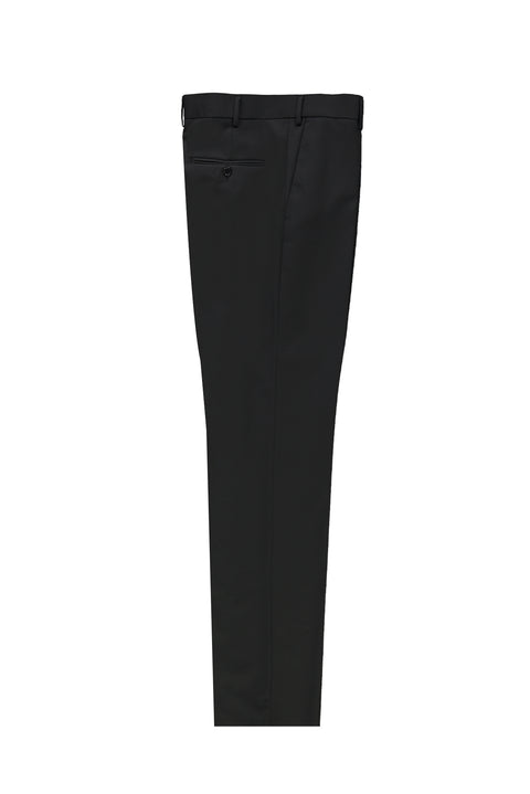Siyah 7 Drop Slim Fit Dar Kesim Yünlü Klasik Kumaş Pantolon