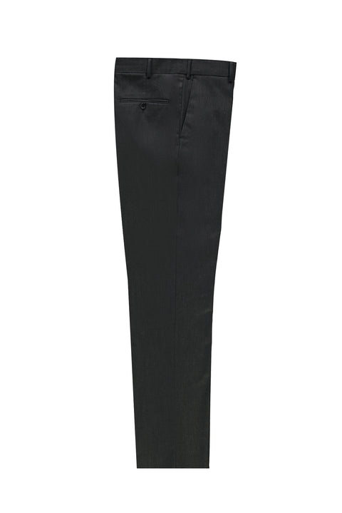 Koyu Füme 4 Drop Relaxed Fit Rahat Kesim Yünlü Klasik Kumaş Pantolon