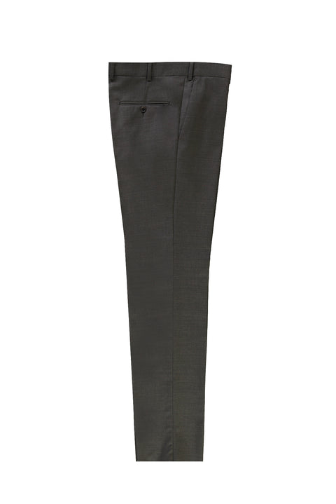 Orta Gri 7 Drop Slim Fit Dar Kesim Yünlü Klasik Kumaş Pantolon