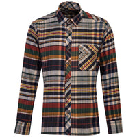 Orta Lacivert Uzun Kol Regular Fit Ekose Oduncu Gömlek