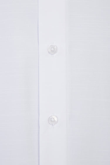  Beyaz Uzun Kol Slim Fit Dar Kesim Desenli Gömlek