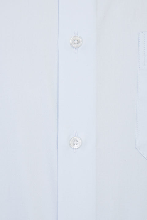 Uçuk Mavi Uzun Kol Cepli Klasik Leke Tutmaz Pamuk Gömlek