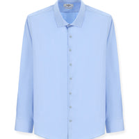 Açık Mavi Uzun Kol Klasik Pamuk Gömlek