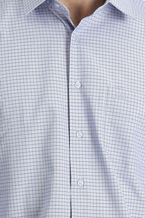 Mavi Uzun Kol Regular Fit Kareli Gömlek