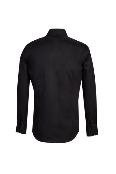 Siyah Uzun Kol Slim Fit Dar Kesim Non Iron Gömlek