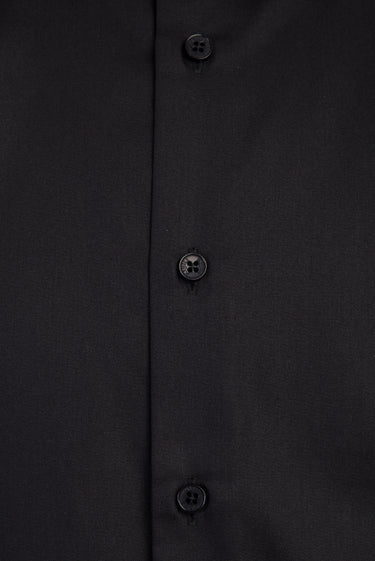 Siyah Uzun Kol Slim Fit Dar Kesim Non Iron Gömlek
