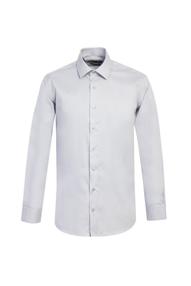 Orta Gri Uzun Kol Slim Fit Dar Kesim Non Iron Gömlek