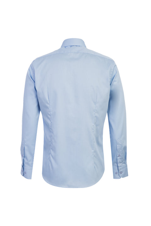 Uçuk Mavi Uzun Kol Slim Fit Dar Kesim Non Iron Klasik Gömlek