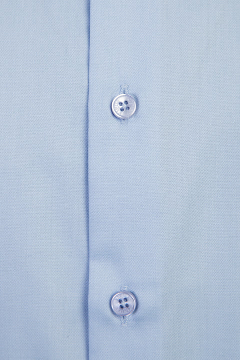 Uçuk Mavi Uzun Kol Slim Fit Dar Kesim Non Iron Klasik Gömlek