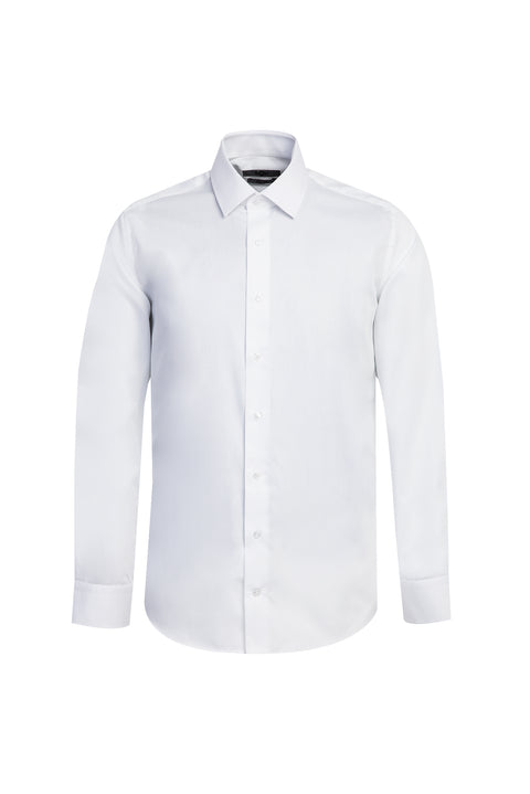 Beyaz Uzun Kol Slim Fit Dar Kesim Non Iron Pamuklu Gömlek