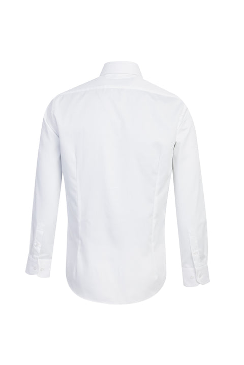 Beyaz Uzun Kol Slim Fit Dar Kesim Non Iron Pamuklu Gömlek