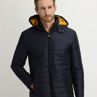 Orta Lacivert Kapüşonlu Spor Mont