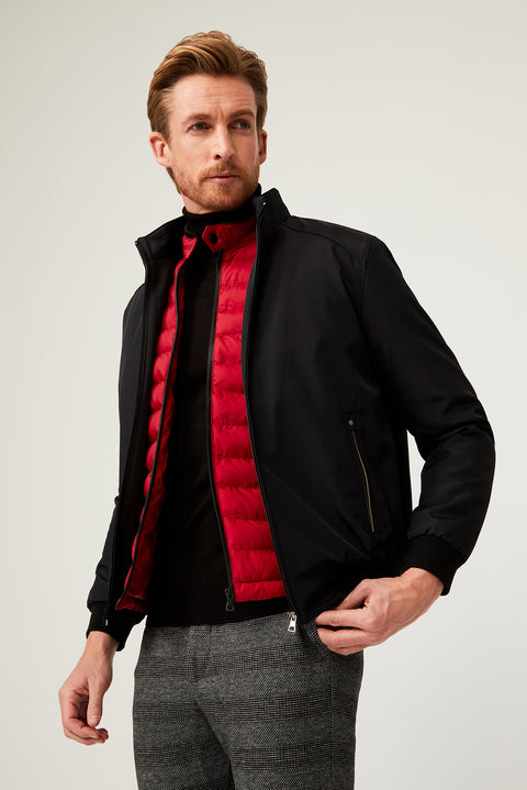 Siyah İçi Dolgulu Spor Mont