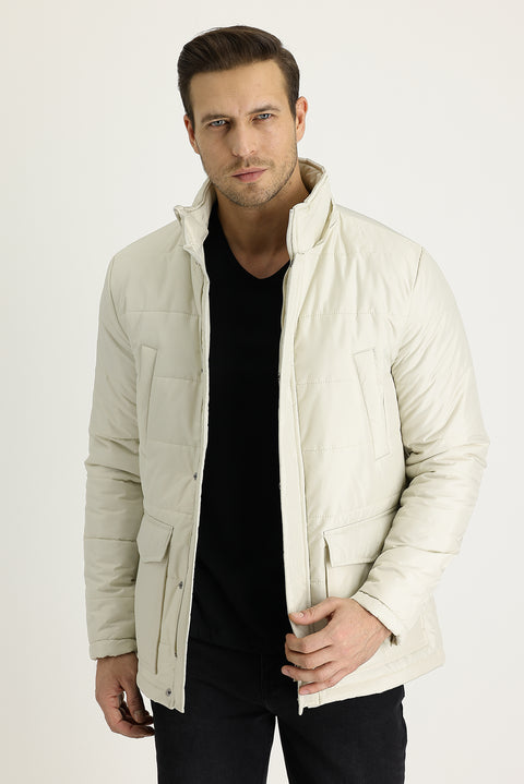 Orta Bej Kapüşonlu Spor Kaban