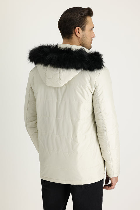 Orta Bej Kapüşonlu Spor Kaban