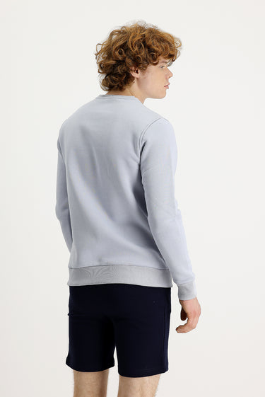 Taş Bisiklet Yaka İçi Polarlı Baskılı Pamuklu Sweatshirt
