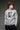Açık Gri Melanj Bisiklet Yaka İçi Polarlı Baskılı Pamuklu Sweatshirt