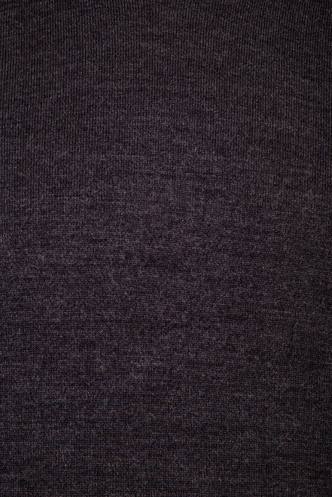 Koyu Füme Melanj Yarım Balıkçı Yaka Regular Fit Triko Kazak