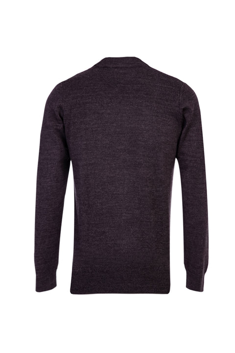 Koyu Füme Melanj Yarım Balıkçı Yaka Regular Fit Triko Kazak