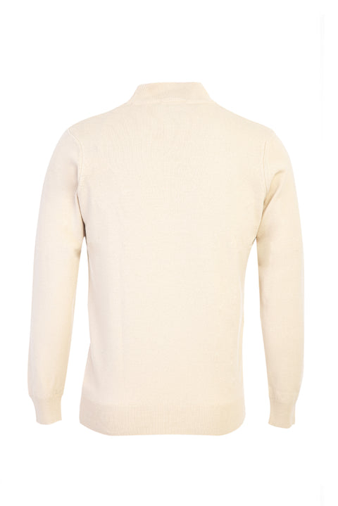 Koyu Bej Yarım Balıkçı Yaka Regular Fit Triko Kazak