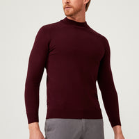 Koyu Bordo Yarım Balıkçı Yaka Regular Fit Triko Kazak