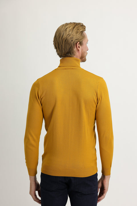 Safran Balıkçı Yaka Regular Fit Triko Kazak